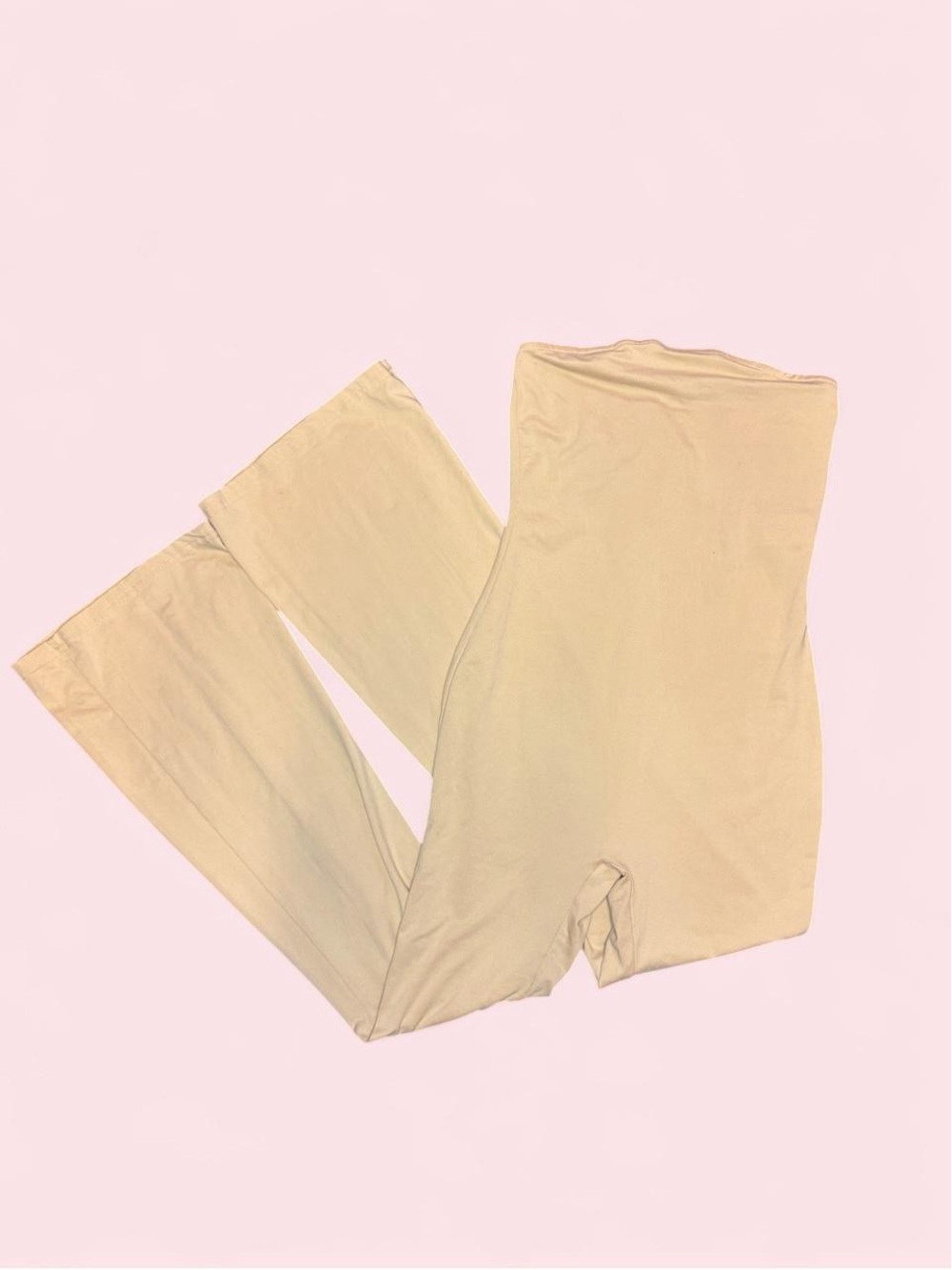 High-Waist Seamless Beige Shapewear Leggings